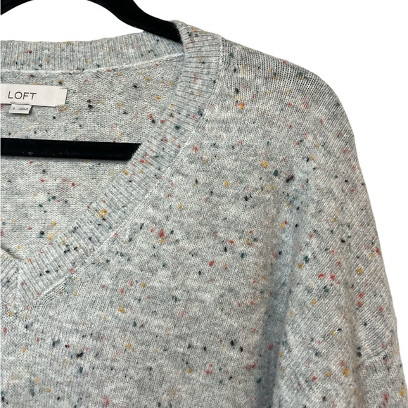 LOFT | Tunic Boat Neck Gray Speckled Sweater | Size S - Picture 2 of 8